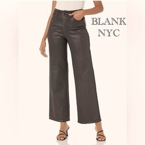 🔥NEW BLANKNYC Whimsigoth High Waist Faux Leather Wide Leg Pants Green size 25